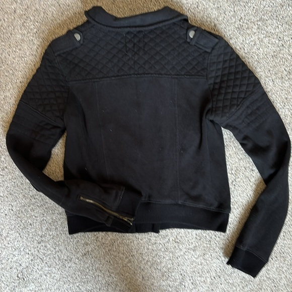 Urban Outfitters Pins and Needles Moto Jacket Black Cropped Small - Picture 3 of 6